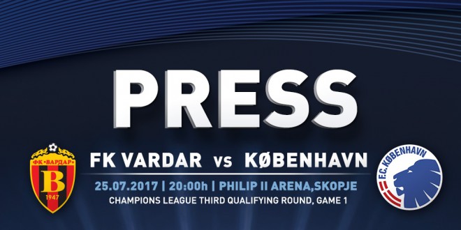 Денес ФК Вардар ќе одржи прес пред дуелот со Копенхаген