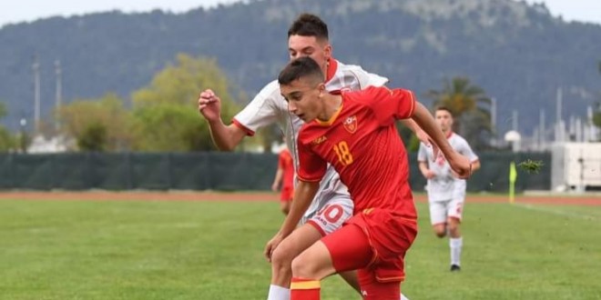 Матеј Гаштаров одигра 45 минути во поразот на Македонија У17 од Црна Гора